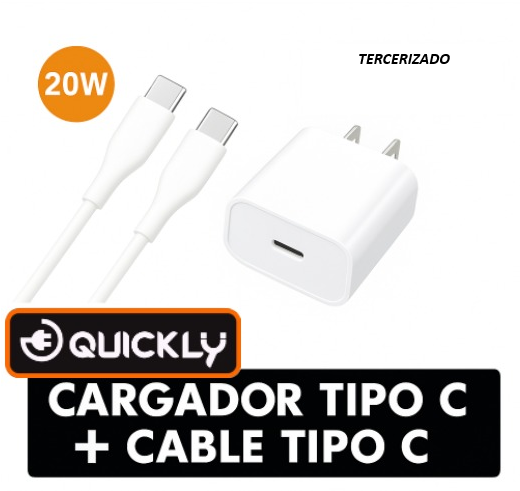 Cargador 20W + Cable Tipo C Quickly